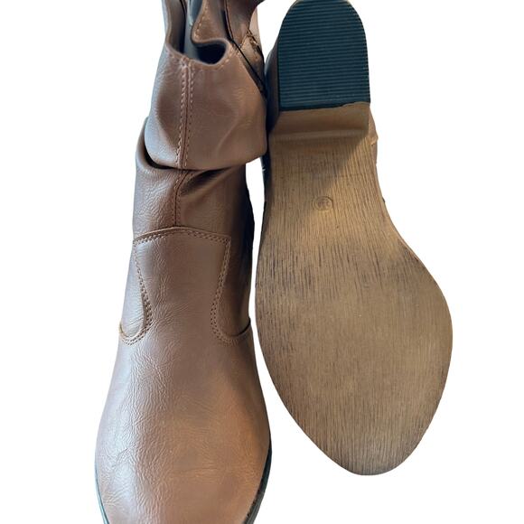 Charles Albert Women's Western Cowboy Boots Brown Mid-Calf Pull On SZ 10 - Picture 5 of 13